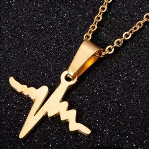 🎉 New Heartbeat Gold Plated Stainless Steel Necklace